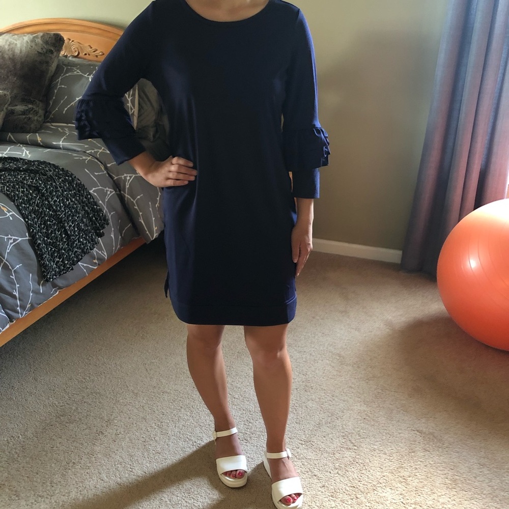 Navy 3/4 sleeve dress